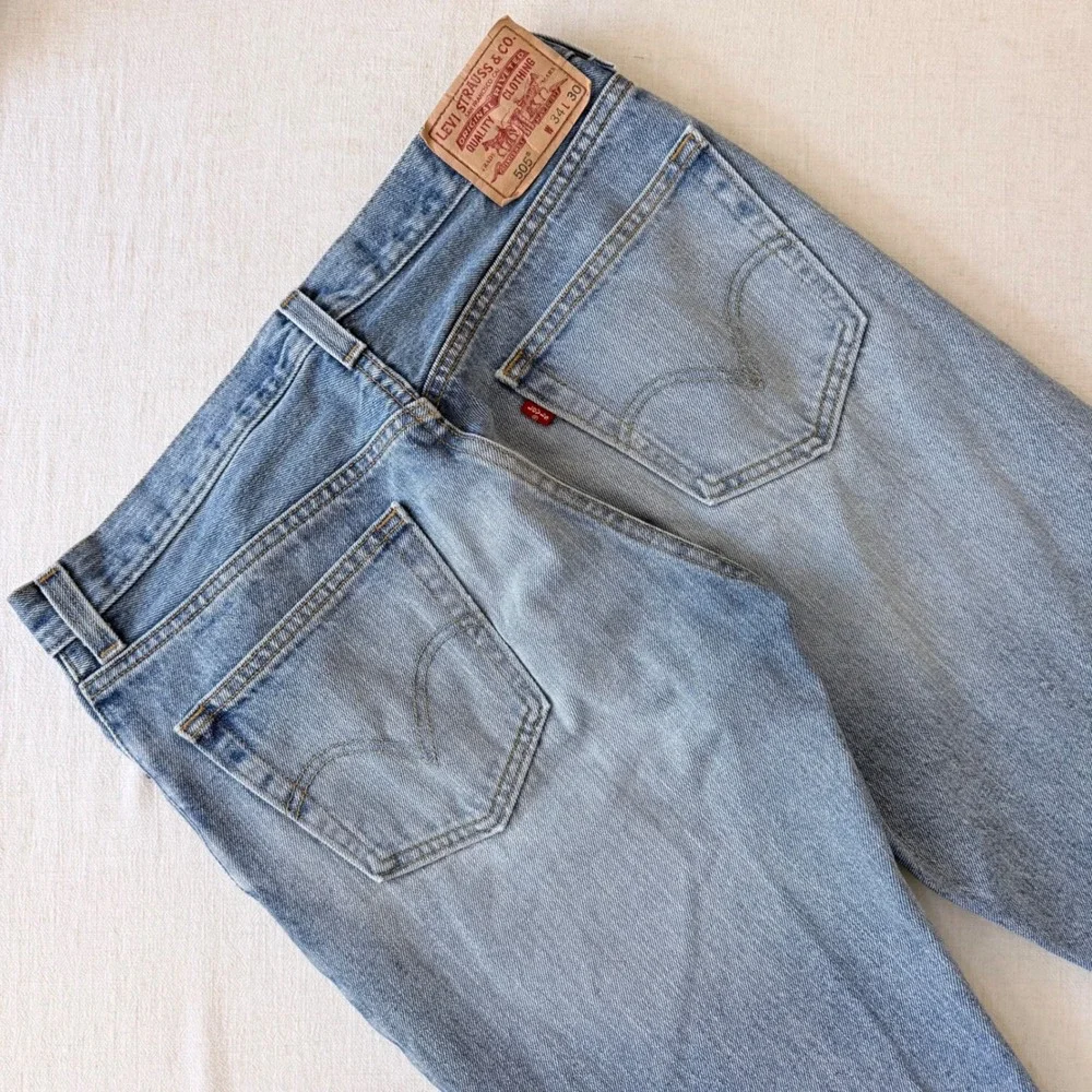 Levis 505‎ Regular Fit Mens Light Wash Blue Denim Jeans 34x30